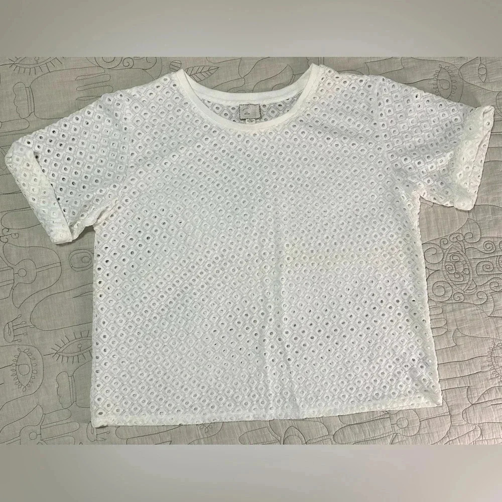 Anthropologie Postmark M White Chantal
Eyelet Top Black Short Sleeve Top - Picture 4 of 9